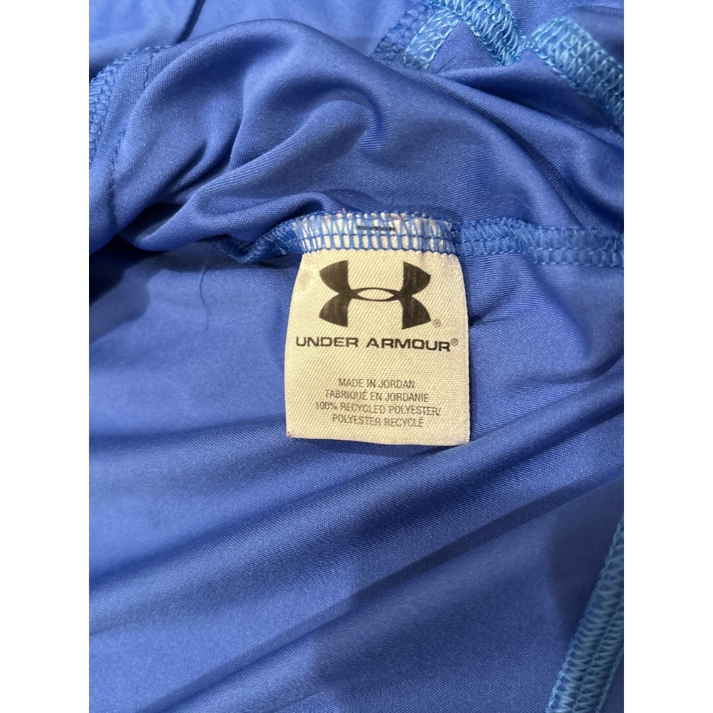 Under Armour HeatGear Green Hoodie Mens XL Blue Recycled Polyester Thumbholes - Picture 3 of 4